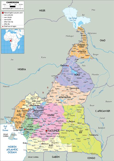 Cameroon Map Political Worldometer
