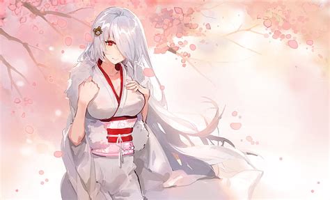 Anime Original Cherry Blossom Girl Japanese Clothes Long Hair