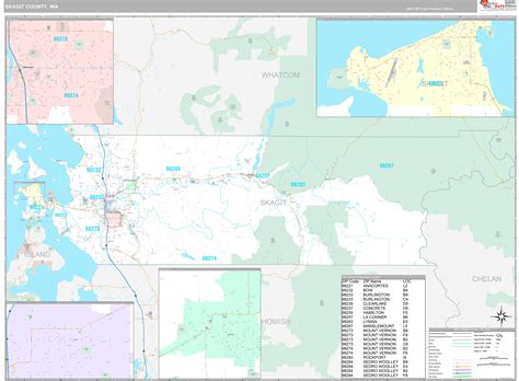 Skagit County Wa Wall Map Premium Style By Marketmaps Mapsales