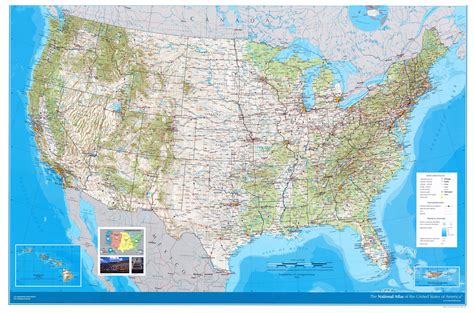 Topographical Map Of The United States Of America
