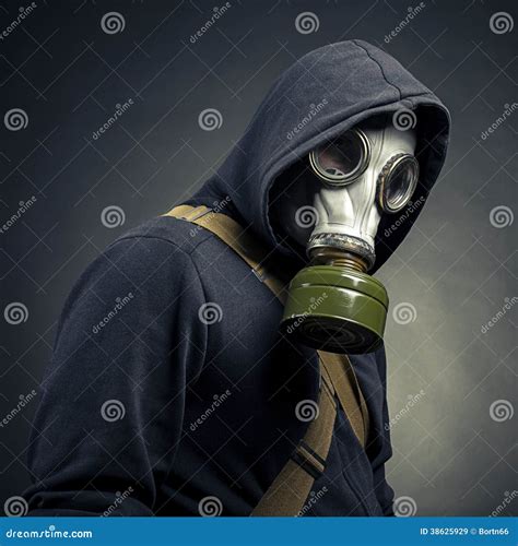 A Man In A Gas Mask Stock Image Image Of Protection 38625929