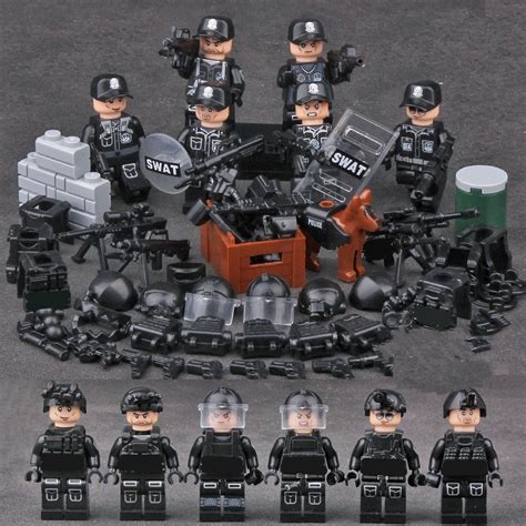 Swat Military Army World War 2 Navy Seals 6pcs Lego Minifigure Toys Set