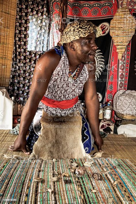 African Male Traditional Healer Known As A Sangoma Or Witchdoctor