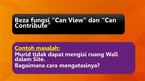 Saya tidak hadir kerana demam. Beza "Can View" dan "Can Contribute" dalam Frog VLE ...