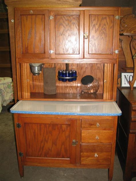 Oak antique farmhouse kitchen pantry ice box bar cabinet, benson #37099. Antique Bakers Cabinet | OAK HOOSIER KITCHEN CABINET ...