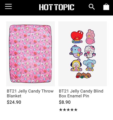 Bts Merch⁷ On Twitter Hottopic Added A Bt21 Jelly Candy Throw Blanket