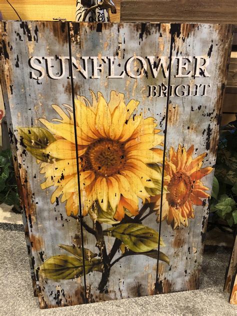 Colorful Sunflower Wooden Sign Wall Decor Walldecor Sunflower Wall