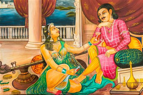 Erotic Nude Rajasthani Shekawati Fresco Painting In Mandawa Rajasthan India Editorial Stock