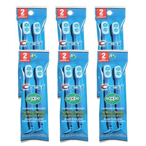 Crest Scope Water Free Mini Brushes 2 Ct Packs Disposable