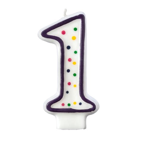 Colorful Birthday Candle Number 1 Polka Dot Number Cake Toppers
