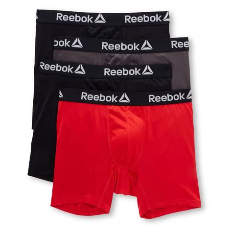 Reebok Reebok Mens 4 Pack Performance Training Boxer Briefs