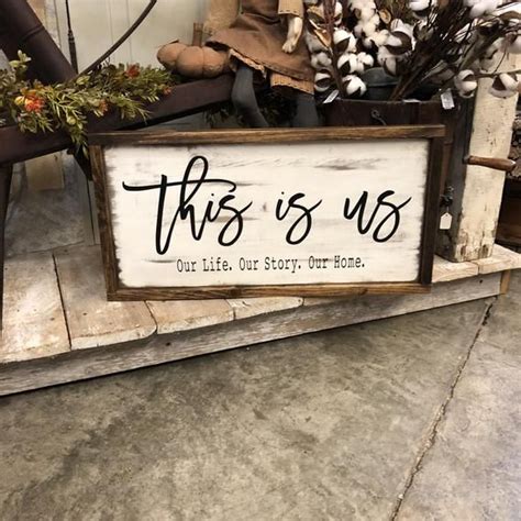 This Is Us Rustic Farmhouse Wood Sign This Is Us Sign Housewarming