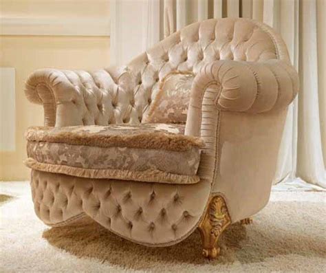 Elegant And Royal Golden Plush Living Room Furniture Set