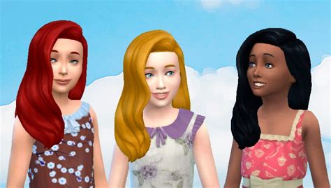 Mystufforigin Long Wavy Classic For Girls ~ Sims 4 Hairs