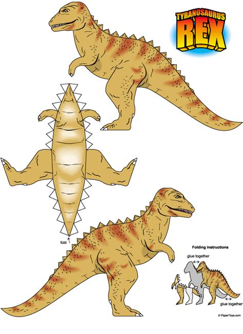 5 Printable Tyrannosaurus Rex Papercraft Paper Crafts