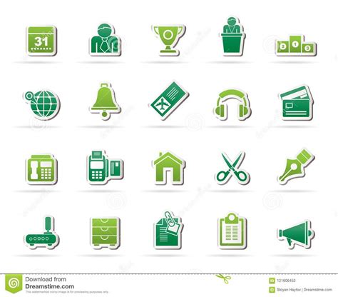 Business And Office Equipment Icons Stock Vector Illustration Of