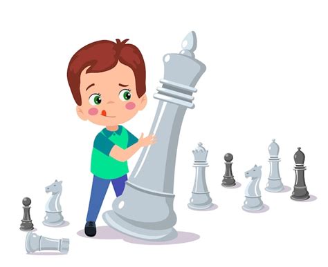 Premium Vector Cartoon Character Playing Chess Game