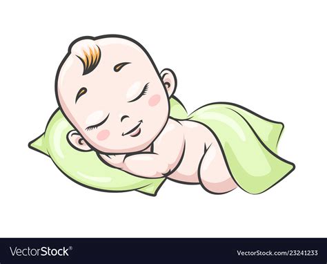 Sleeping Baby Isolated On White Royalty Free Vector Image