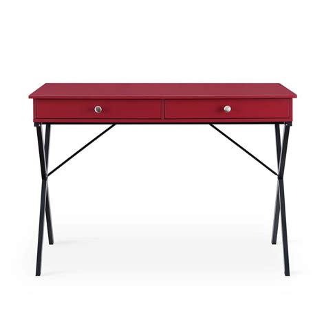 432 In Rectangular Red Mdf 2 Drawer Writing Desk Sw Re 08 The Home