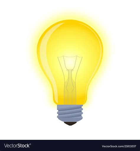Light Bulb Glowing Element Shining Lamp Vector Image