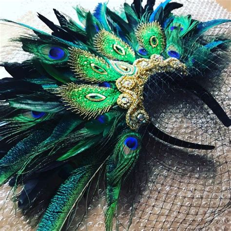 Peacock Feather Festival Headdress Queen Peacock Feather Etsy