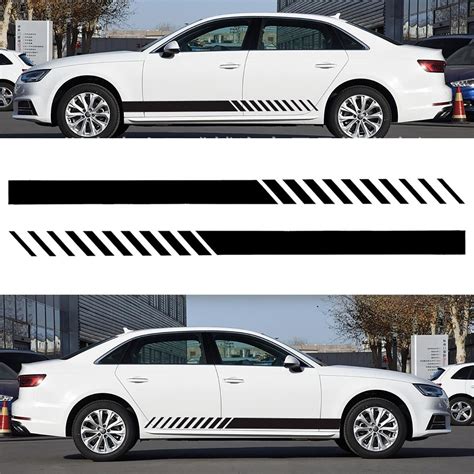 Newest And Best Here 1 Pair Tricolor Racing Stripes Graphics Vinyl