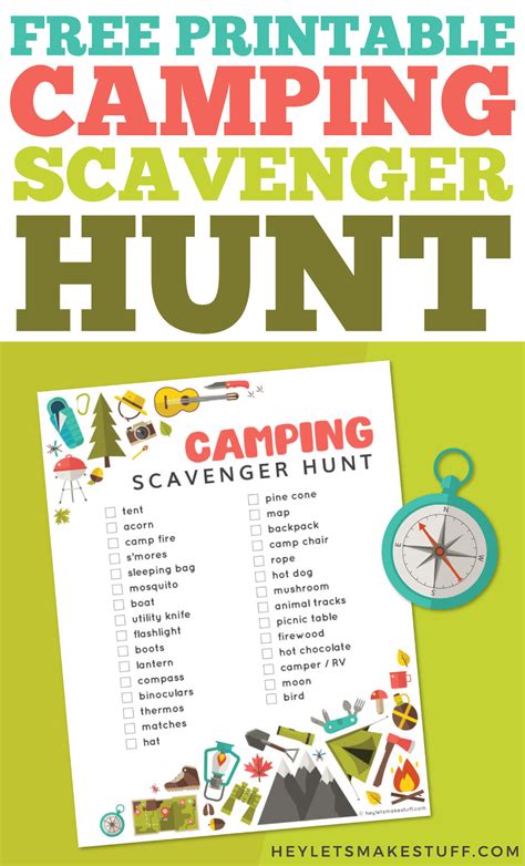 Printable Camping Scavenger Hunt