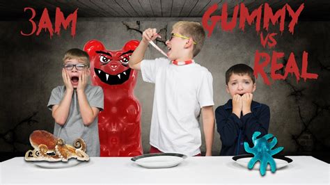 3am Gummy Food Vs Real Food Challenge Scary Do Not Eat At 3am 3