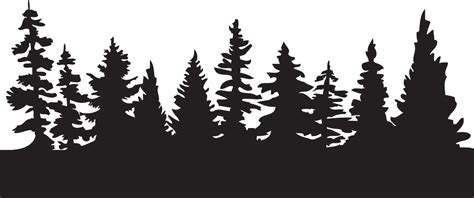 Drawing Tree Silhouette Evergreen Forest Png Download 19201529