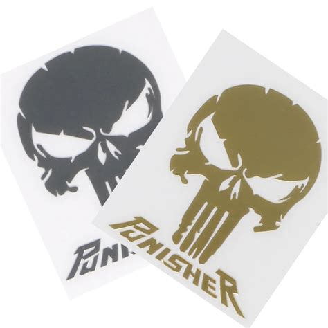 Punisher Skull Car Stickers Reflective Nickel Car Styling Helmet