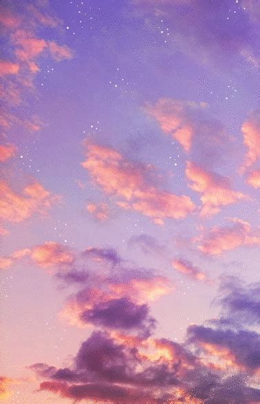 Glittery Purple Pink Sky Aesthetic Clouds