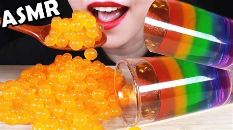 How to make jello popsicles: WEIRD FOOD ASMR POPPING BOBA + RAINBOW JELLO EATING SOUNDS ...