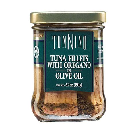 Pour in olive oil until the tuna is completely immersed, tapping the jar to eliminate air pockets. Tonnino Tuna Fillets with Oregano in Olive Oil 6.7 Oz Jars ...