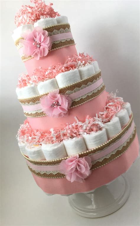 Baby Shower Cake For Girl Pink And Gold Best Home Design Ideas
