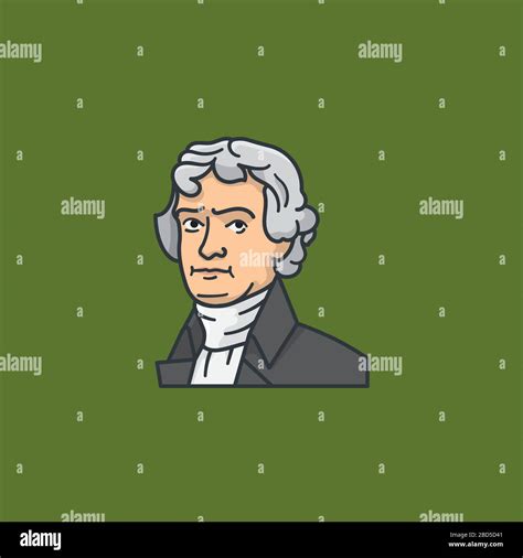 Ex Presidente Americano Thomas Jefferson Retrato Vector Ilustración