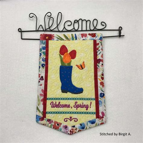 Spring Banner 7×11 · Omas Place Machine Embroidery Designs