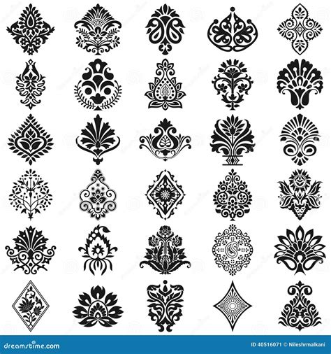 Simple Damask Patterns Stock Illustrations 2983 Simple Damask