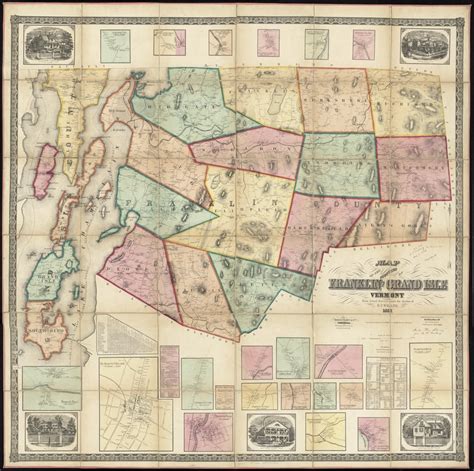 Map Of The Counties Of Franklin And Grand Isle Vermont Norman B