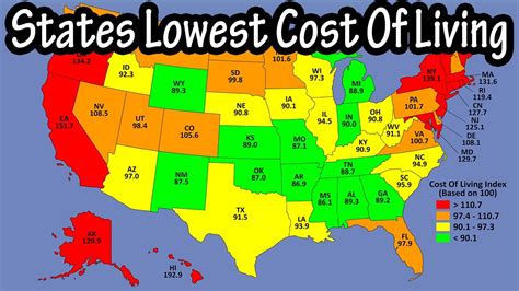 States With The Lowest Cost Of Living Index Grocery Housing