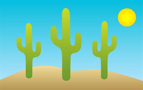 Cactus In Desert Cartoon Clip Art Library