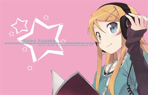 Blue Eyes Book Brown Hair Headphones Jpeg Artifacts Kousaka Kirino Long Hair Necklace Ore No