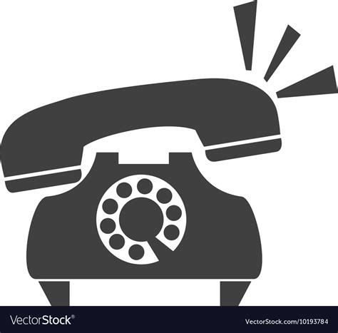 Vintage Telephone Call Icon Graphic Royalty Free Vector