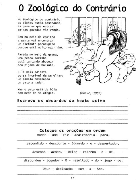 Texto Com Sílabas Complexas Com Interpretação