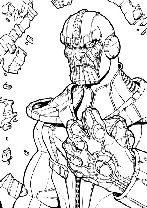 Thanos Infinity Gauntlet Line Art By Illustrationoverdose On Deviantart