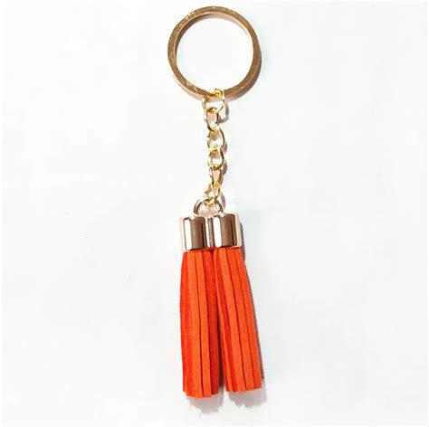 New Fashion Rose Golden Chain Double Tassel Key Chain Mini Cute Tassels