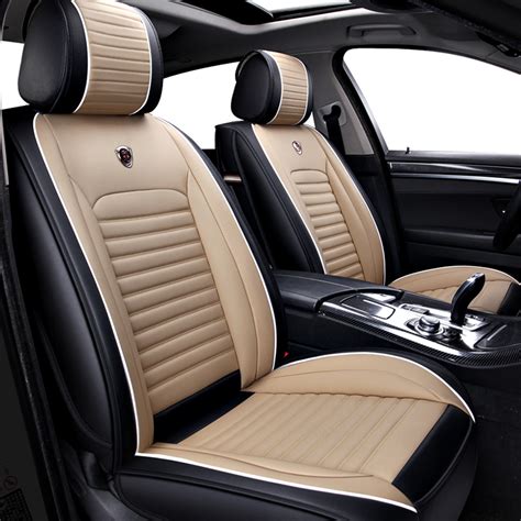 Universal Full Car Front Seat Mat Covers Pu Leather Breathable Cushion