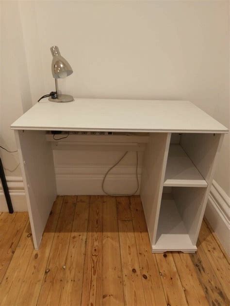 A nice wooden study desk makes the task of reading and writing much more comfortable, so let the creative mind in you be more productive. White Ikea study desk with inbuilt shelving *pick up only* | in Holborn, London | Gumtree