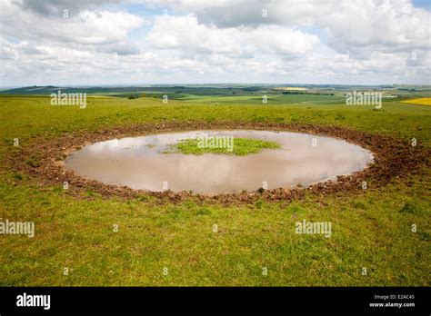 Dew Pond Water Supply On The Top Of Tan Hill All Cannings Wiltshire