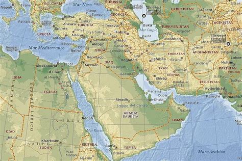 Medio Oriente Cartina Geografica