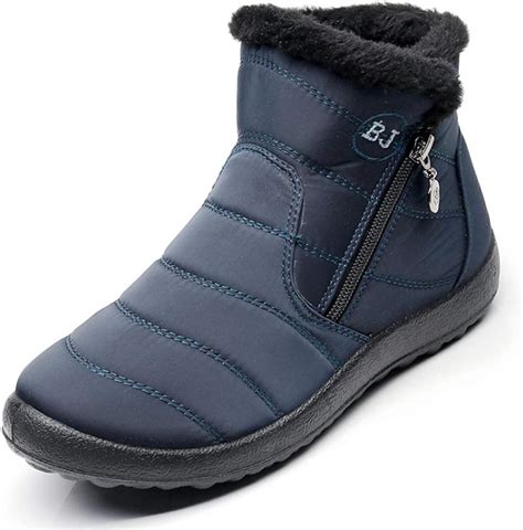 yefree botas de nieve impermeables de invierno para mujer con cremallera lateral